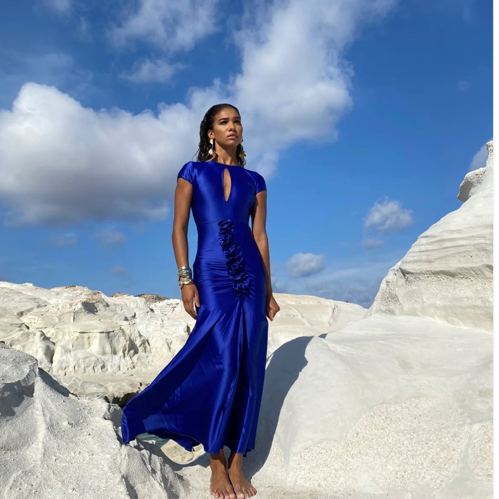 Sleek Royal Blue Maxi Dress